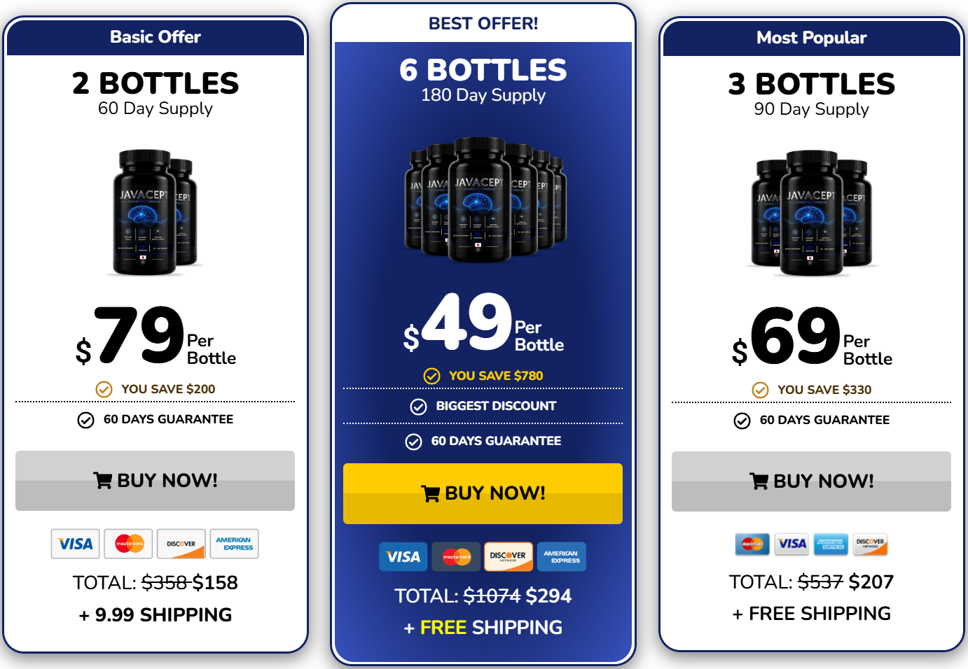 Javacept Pricing