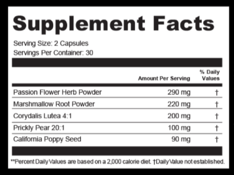 NerveReset Supplement Facts