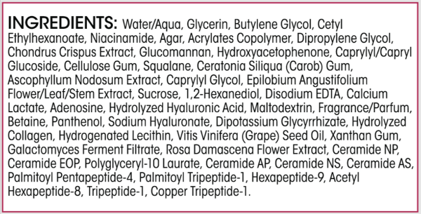 Hydralyft Face Mask supplement facts