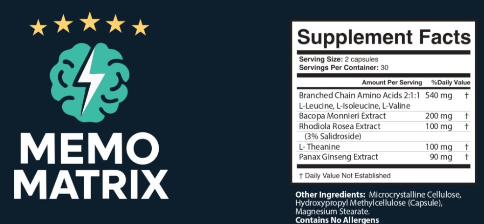 Memo Matrix Supplement Facts