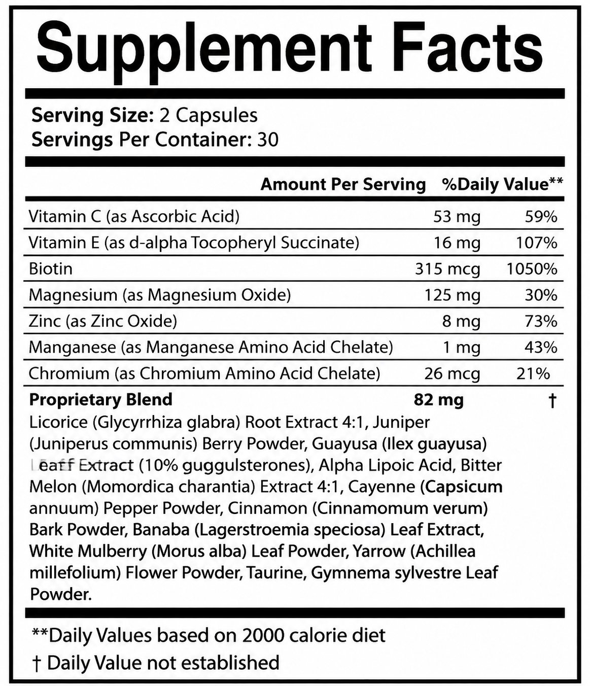 GlycoPulse Supplement Fact